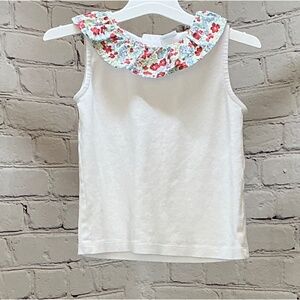 Edgehill Collection Little Girl’s Ditsy Floral Collar Tank Top (Size 3T)